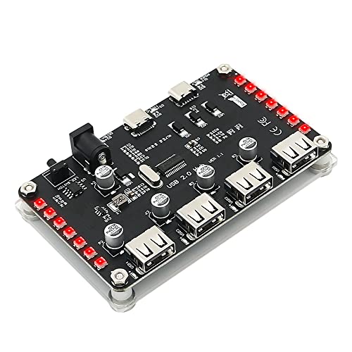 Kliplinc USB 2.0 Hub mit 4 Anschl¨¹Ssen, 3528 Bunten und Hilfsstromversorgung f¨¹r PC Laptop Tastatur Maus Festplatten von Kliplinc