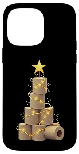 Hülle für iPhone 14 Pro Max Toilettenpapier Weihnachtsbaum Tannenbaum Lichterkette Stern von Klopapier Toilette Klo Weihnachten Christbaum