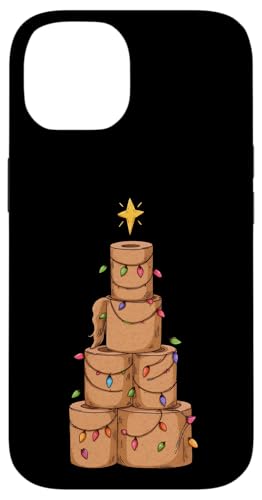 Hülle für iPhone 14 Toilettenpapier Weihnachtsbaum Tannenbaum Lichterkette Stern von Klopapier Toilette Klo Weihnachten Christbaum