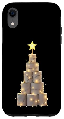 Hülle für iPhone XR Toilettenpapier Weihnachtsbaum Tannenbaum Lichterkette Stern von Klopapier Toilette Klo Weihnachten Christbaum