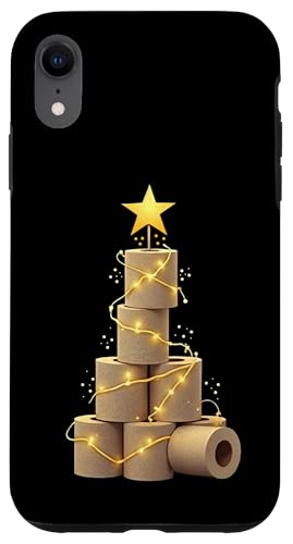 Hülle für iPhone XR Toilettenpapier Weihnachtsbaum Tannenbaum Lichterkette Stern von Klopapier Toilette Klo Weihnachten Christbaum