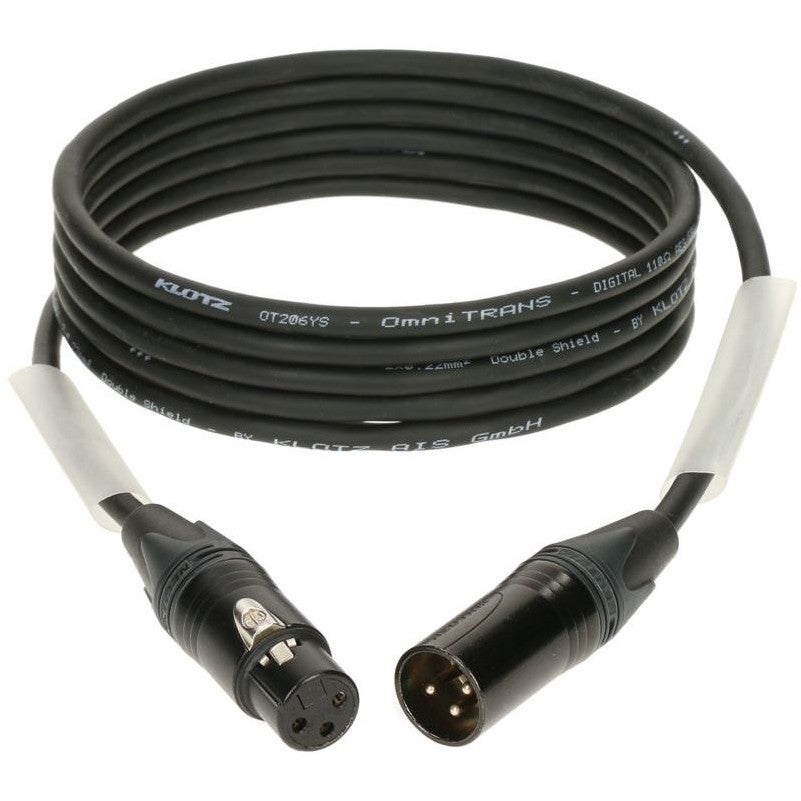 Klotz D3-3X2N1-01.0 3-Pin Male to Female DMX Cable, 1m von Klotz