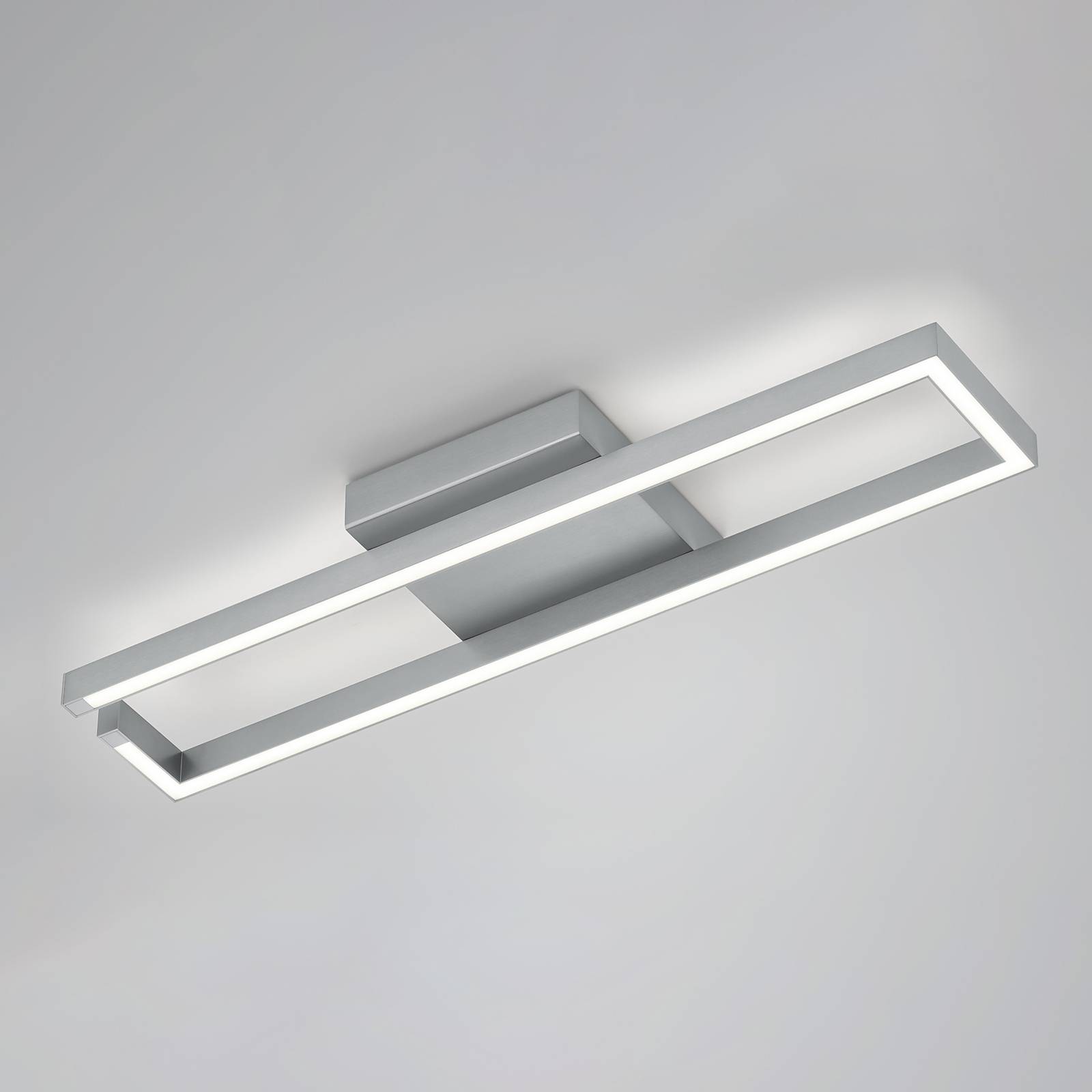 LED-Deckenleuchte Yoko, up/down, 70x13,5 cm, nickel von Knapstein