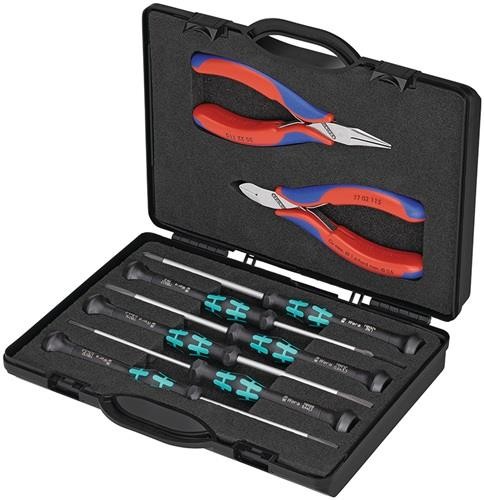 Knipex Elektronikwerkzeugsatz 8tlg.im Kunststoffkoffer Knipex-Werk 00 20 18 von Knipex-Werk