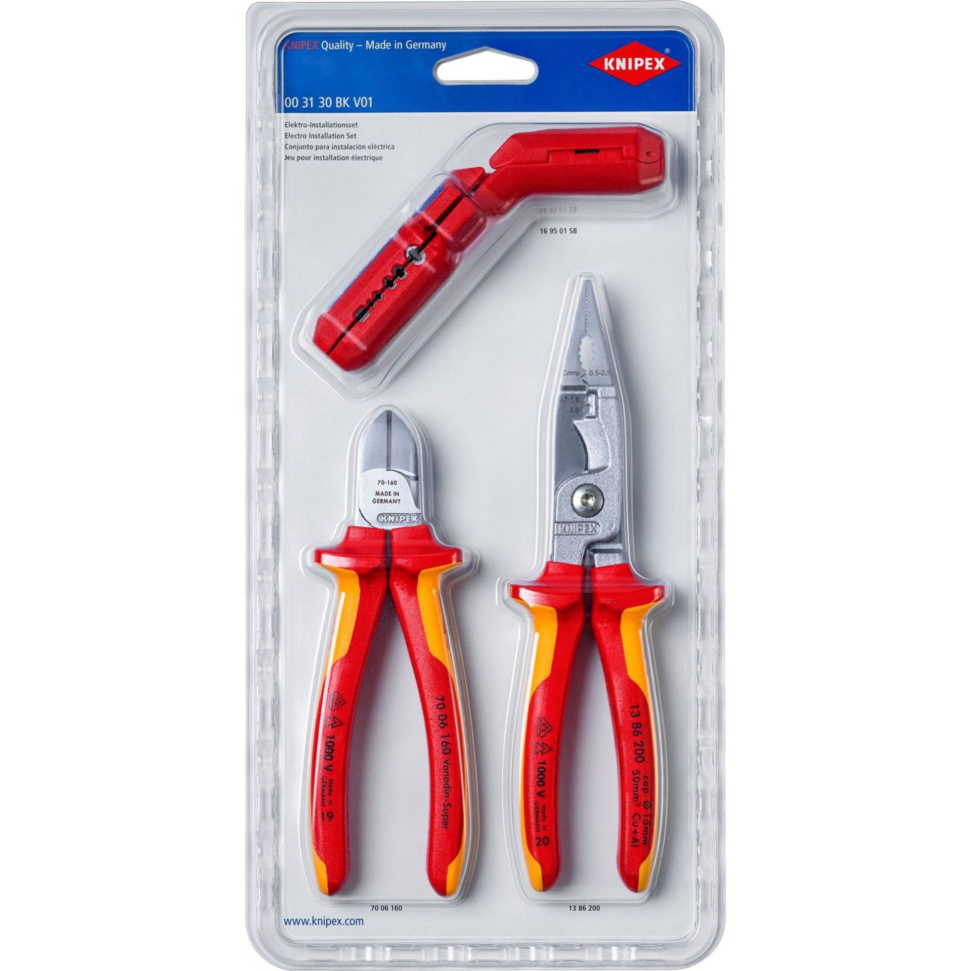 Elektro-Installationsset, 3-teilig, Zangen-Set von Knipex