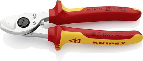 Knipex 95 16 165 VDE-Kabelschere Geeignet für (Abisoliertechnik) Alu- und Kupferkabel, ein- und meh von Knipex