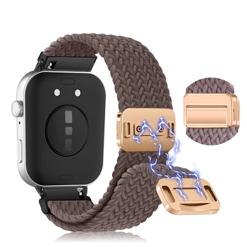 KoGiio Geflochtenes Armband für Huawei Watch Fit 3, Herren Damen Ersatzband Uhrenarmband,Magnetisches Ersatzbänder Kompatibel mit Huawei Watch Fit 3 - Rauch lila von KoGiio