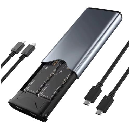 Koanhinn M.2 SATA NVME Dual Protocol SSD-Gehäuse Dual Bay SATA&NVME SSD-Gehäuse 10Gbps USB Typ C SSD-Gehäuse M.2 Festplattenbox von Koanhinn