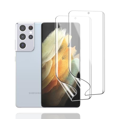 Displayschutzfolie für Samsung Galaxy S21 Ultra 5G, 2 Stück TPU Schutzfolie Weiche HD Klar Flexible Transparente Hydrogel Folie TPU Film von KoasVonson