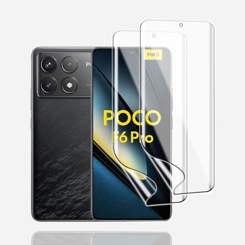 KoasVonson 2 Stück Hydrogel Folie für Xiaomi Poco F6 /Poco F6 Pro, TPU Schutzfolie Weiche HD Klar Flexible Transparente Displayschutzfolie TPU Film von KoasVonson