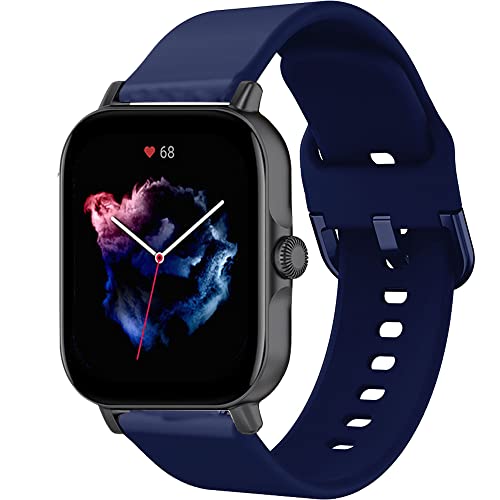 Kobmand Armband Kompatibel mit Amazfit GTS 4 Mini,Weiches Silikon Ersatz Armband Kompatibel mit Amazfit GTS 4 Mini (Midnight Blue) von Kobmand