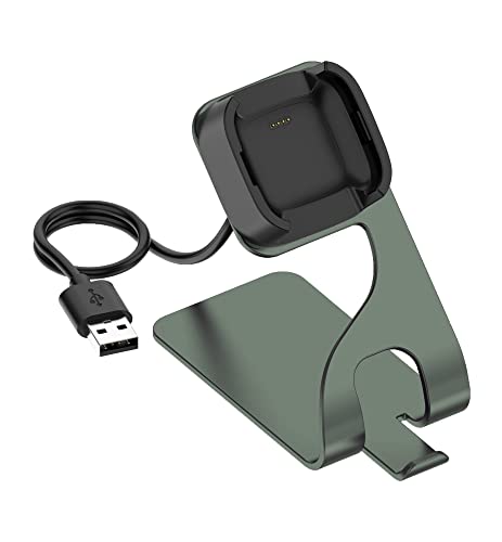 Kobmand Ladestation Kompatibel mit Fitbit Versa 2,Ladekabel Smart Watch Kabel Charger Stand Ladestation für Fitbit Versa 2/Fitbit Versa 2 SE (Grau) von Kobmand