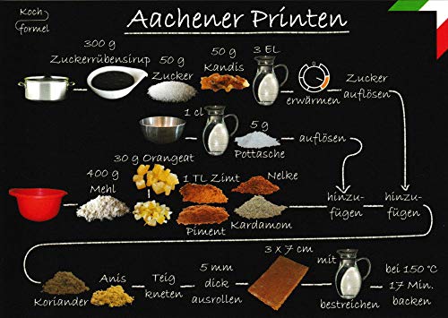 Rezept-Postkarte "Nordrhein-Westfälische Küche: Aachener Printen" von Kochformel