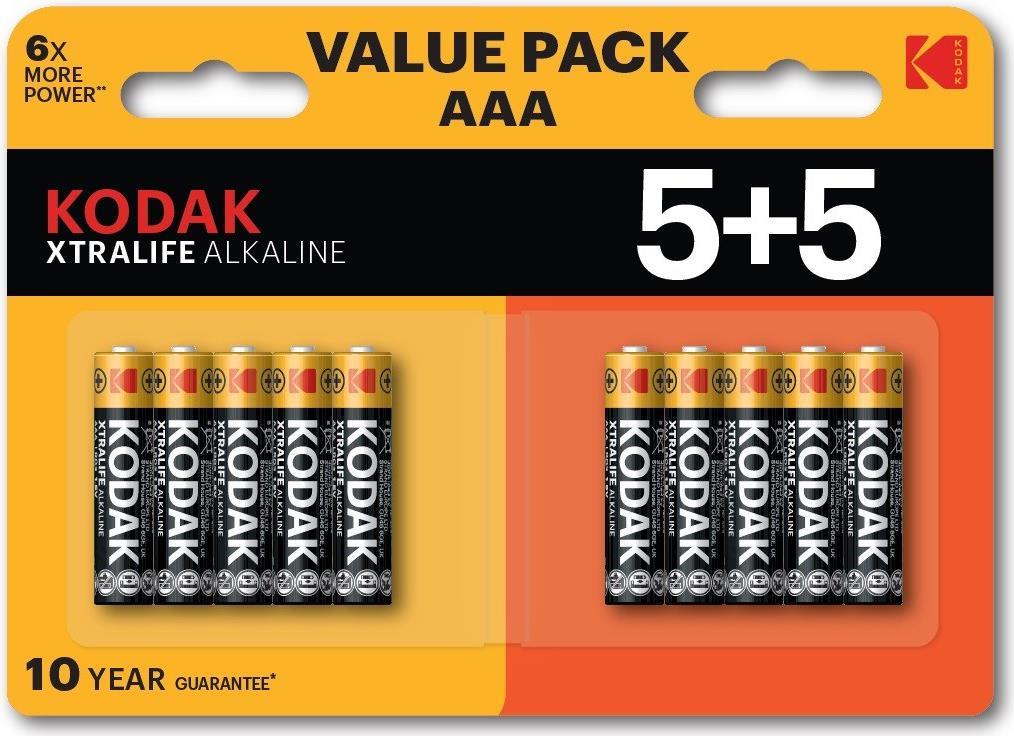 Kodak XTRALIFE Alkaline AAA Battery 10 (5+5 pack) (30423466) von Kodak