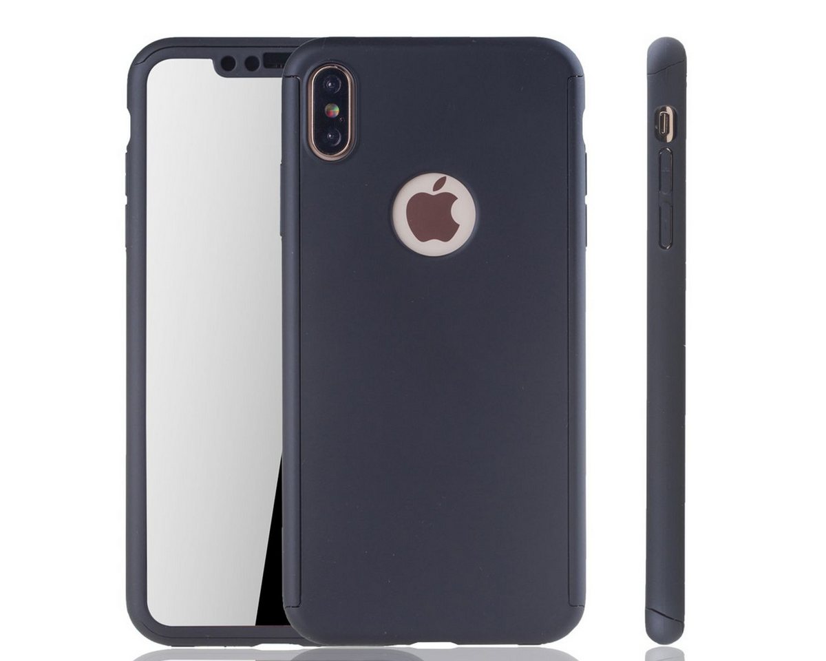 König Design Handyhülle Apple iPhone XS Max, Apple iPhone XS Max Handyhülle 360 Grad Schutz Full Cover Schwarz von König Design