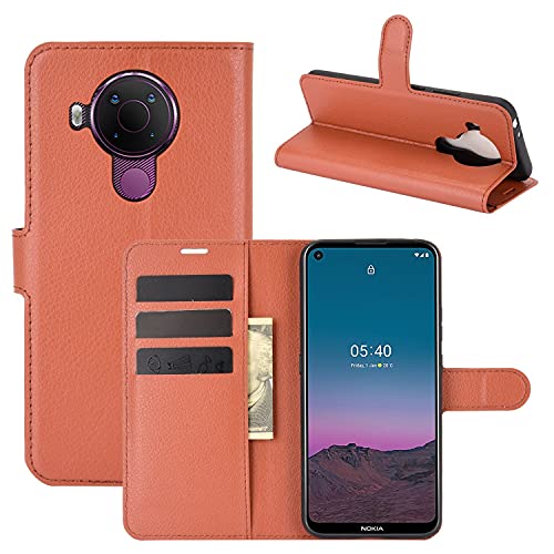 König Design Handyhülle kompatibel für Nokia 5.4 Schutztasche Case Cover Klapptasche Braun von König Design