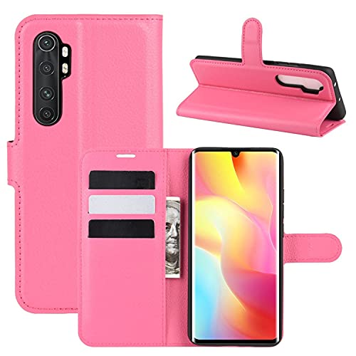 König Design Handyhülle kompatibel für Xiaomi Mi Note 10 Lite Schutztasche Case Cover Klapptasche Pink von König Design