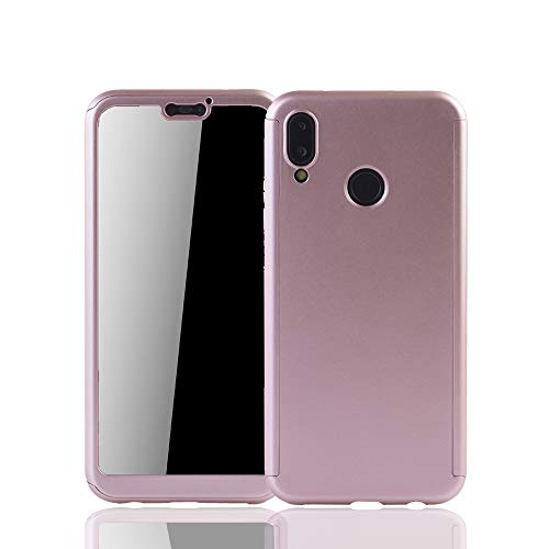 König Design Schutz-Case geeignet für Huawei P20 Lite Hülle mit Panzerglas | Sturzsichere Full Cover Handyhülle in Rose von König Design