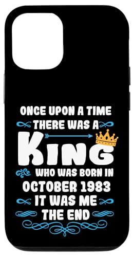 Hülle für iPhone 15 Pro Es war einmal ein König. Oktober 1983 Geburtstag von König Mann Geburtstag Junge
