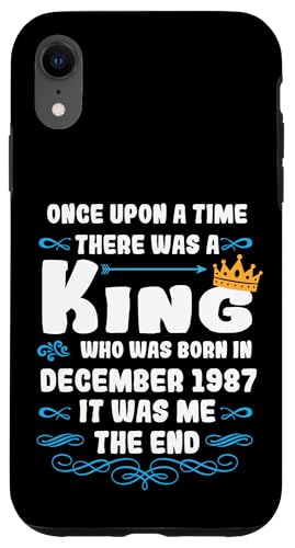 Hülle für iPhone XR Es war einmal ein König. Dezember 1987 Geburtstag von König Mann Geburtstag Junge