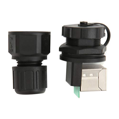 RJ45 90°-Stecker, wasserdichte Netzwerkbrücke, Kupferstifte, schwarz, RJ45-8P, rund, IP67, Luftfahrt von Koieam