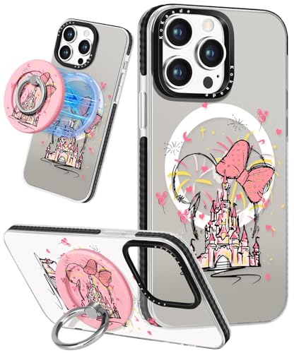 Kokaade Schutzhülle für iPhone 15 Pro für Damen und Mädchen – niedliches Kawaii-Schloss-Design, kompatibel mit Magsafe, magnetischer Ringhalterung, Ständer, Handyhülle, mädchenhafte TPU-Funda für von Kokaade