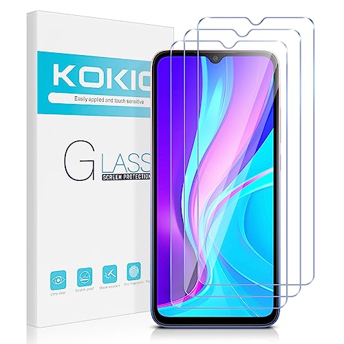 Kokio 3 Stück Schutzfolie für Xiaomi Redmi 9A/9AT/9C/10A, Gehärtetes Glas Displayschutzfolie für Redmi 9A, 9H Härte, Anti-Fingerprint, HD Klar, Frei von Kratzern(6,53 Zoll) von Kokio