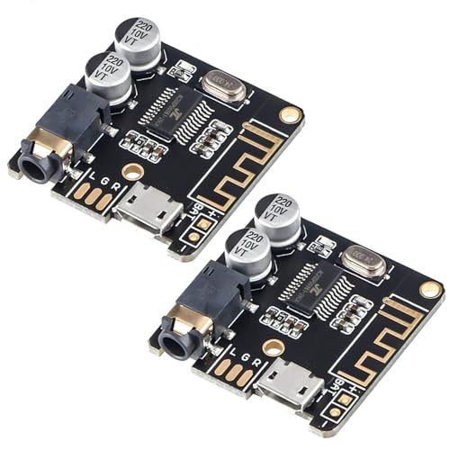 2 Pcs Bluetooth Receiver Board AUX 3.5mm BT5.0 Audio Receiver Stereo für Lautsprecher Verstärker Auto DIY 3.7-5V von Kolrid