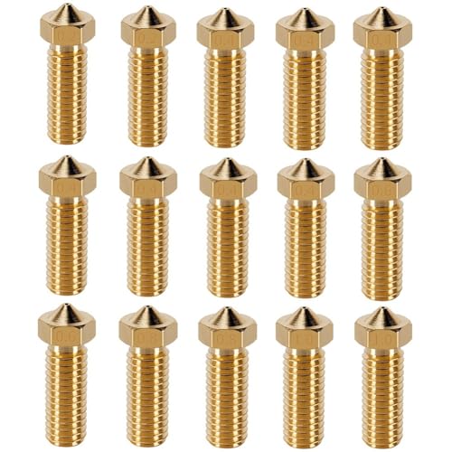 Komdndht 15-Teiliges Düsenset für 3D-Drucker, 7 Stück 0,4 mm Messingdüsen und 2 Stück 0,2 Mm, 0,6 Mm, 0,8 Mm, 1,0 mm Messingdüsen-Set – Gold von Komdndht