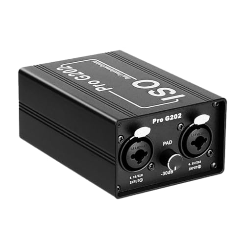 Komdndht Pro G202 Audio Rauschunterdrückung Lärmbeseitiger Dual-Kanal 6.5 XLR Audio Isolator Stromgeräusch Mischpult Mikrofon Gemeinsamer Massefilter von Komdndht