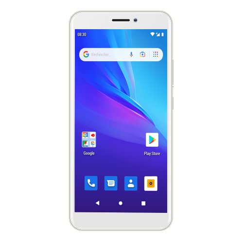 Konrow - Star 55-4G Smartphone mit Dual SIM - Display 5,45'' QHD, 16 GB Speicher Erweiterbar auf 64 GB, Bluetooth 4.0, WiFi, GPS, Akku 3000mAh, 2 Kameras mit 8 & 2 Mpx - Android 12 Go - Gold von Konrow