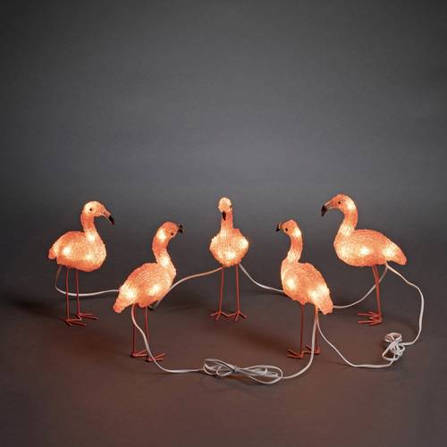 Konstsmide 6267-803 Acryl-Figur EEK: F (A - G) Flamingo 5er Set Bernstein LED Bernstein von Konstsmide
