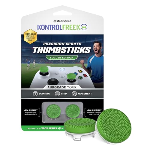 KontrolFreek Precision Sports Performance Thumbsticks für Xbox Series X (XBX) und Xbox One (XB1) Controller | Soccer Edition | Low-Rise, konkav | Grün von KontrolFreek