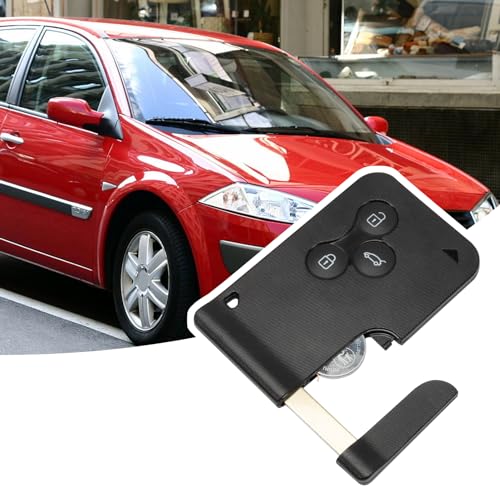 Konuooer Funkschlüsselgehäuse mit 3 Tasten für Ren-Ault Megane 2 Scenic 2 Clio 3 Laguna 2 Espace 4 Vel-satis 2001-2009 433MHz Chip PCF7947/ID46 Smartcard von Konuooer