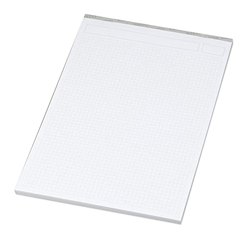 Elco 73516.20 Prestige Businessblock aus satiniertem Papier, kariert, 80 Blatt, A4, 80g, weiss kariert, Fenster: nein von Kores