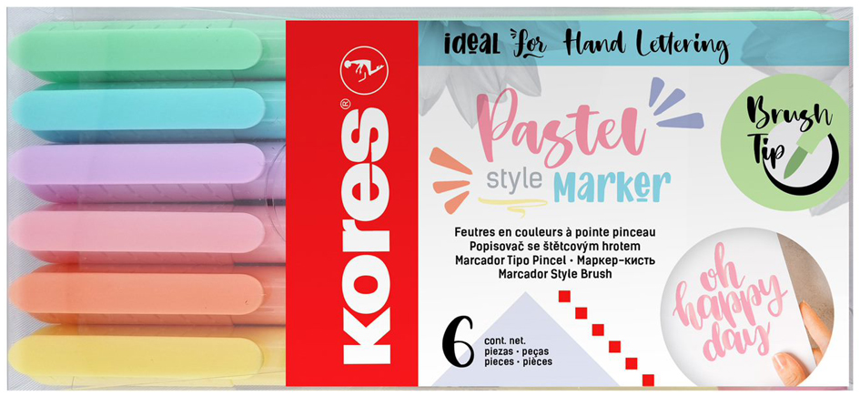 Kores Fasermaler Brush Tip Marker Pastel Style von Kores