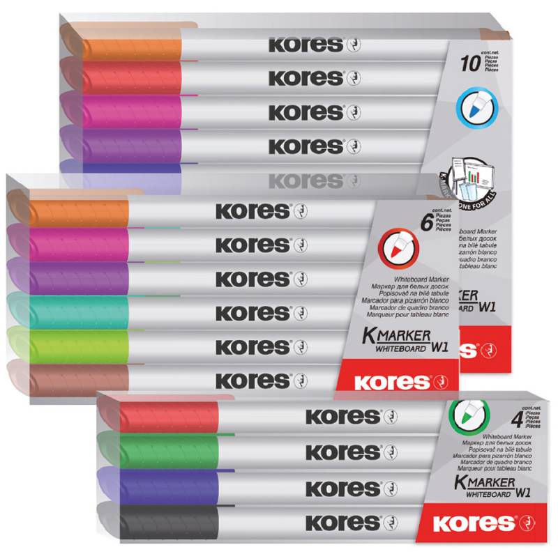 Kores Non-Permanent Marker , K MARKER W1, , 10er Etui von Kores