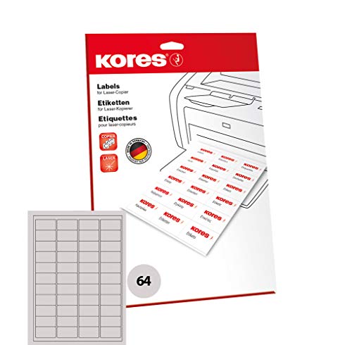 Kores Universal-Etiketten, 48,5 x 25,4 mm, wei, 25 Blatt VE = 1 von Kores