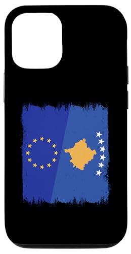 Hülle für iPhone 12/12 Pro EU Kosovo Halbflagge Europäische Union Kosova Wurzeln Kosovë von Kosovo Flag Design Proud Kosovar Albanian