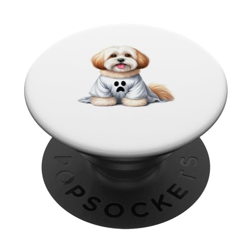 Halloween-Kostüm lustiger Geisterhund PopSockets mit austauschbarem PopGrip von Kostüm für Halloween lustiger Geisterhund