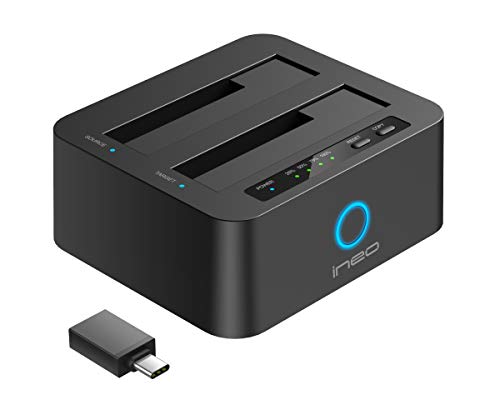 KozyGear ineo | 2 Way USB 3.0 HDD/SSD Docking Station | Offline Clone Station | Including USB-C Adapter, Power Supply 12V 3A | for 2.5 & 3.5 Inch HDD/SSD von KozyGear