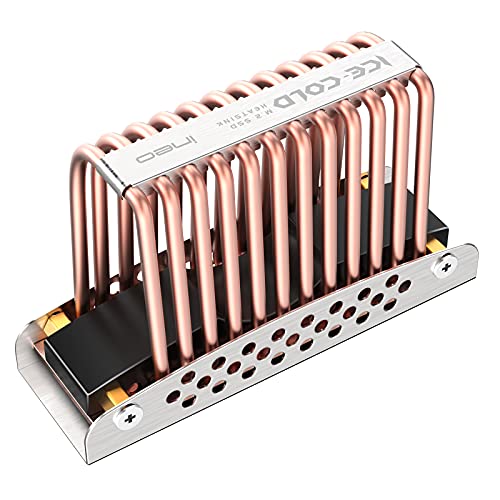 Kupfer-Kühlkörper | für M.2 NVMe SSD (2280) | lautloser Kühler | reduziert die Temperatur um bis zu 45% | 3xWärmeleitpads | Kupfer-Spirale | ineo | M12 von Kozygear