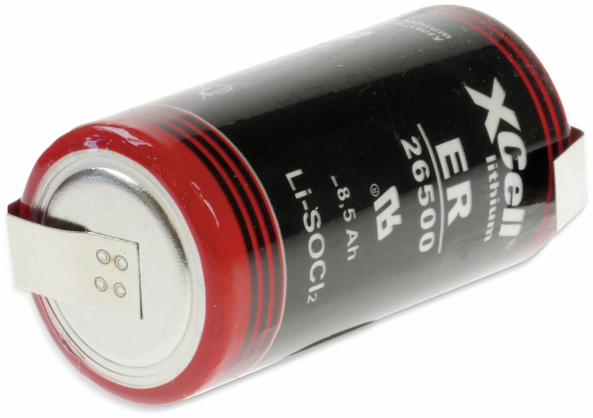 KRAFTMAX Lithium-Batterie LS26500, C, mit Z-Lötfahne, 3,6 V-, 9000 mAh von Kraftmax