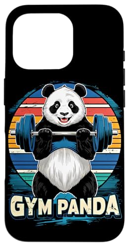 Hülle für iPhone 16 Pro Gym Panda Bodybuilding Fitness Gym von Kraftsport Lustige Workout Fitness Ajeli