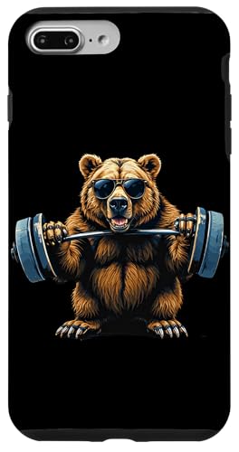 Hülle für iPhone 7 Plus/8 Plus Grizzly Bär Bodybuilding Fitness Gym von Kraftsport Lustige Workout Fitness Ajeli