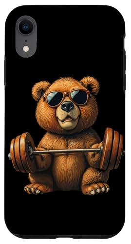 Hülle für iPhone XR Teddy Bear Bodybuilding Fitness Gym von Kraftsport Lustige Workout Fitness Ajeli