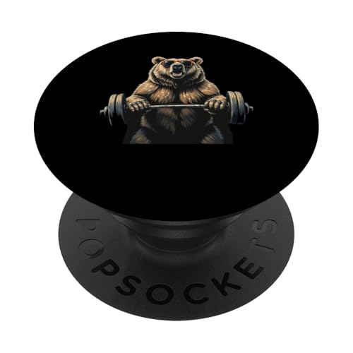 Grizzly Bär Bodybuilding Fitness Gym PopSockets Klebender PopGrip von Kraftsport Workout Fitness