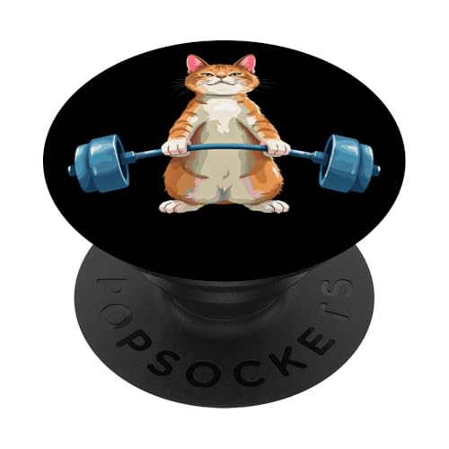 Katzen Katze Bodybuilding Fitness Gym PopSockets Klebender PopGrip von Kraftsport Workout Fitness