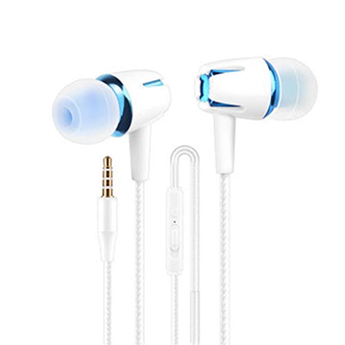 Gaming-Kopfhörer, schwerer Bass, In-Ear-Ohrhörer, geräuschisolierend, integriertes Mikrofon und Lautstärkeregler, kompatibel mit kabelgebundenem Headset für Spiel (blau) von Kripyery