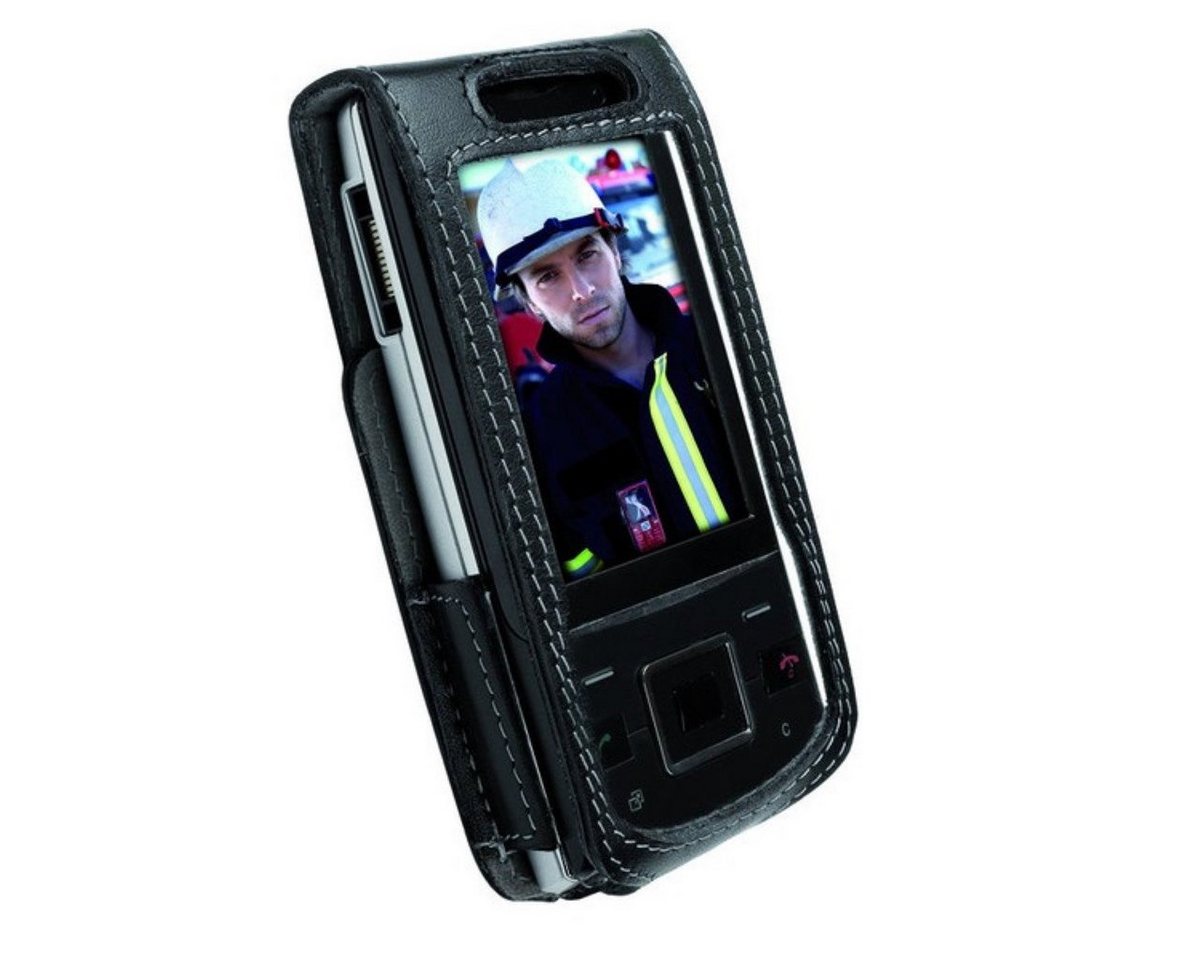 Krusell Handyhülle Classic Case Leder Flip-Tasche Schutz-Hülle, 360-Grad Schutz, Gürtelclip, passend für Sony Ericsson Hazel J20 J20i von Krusell